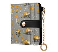 decor gift Cartera plegable pequeña de piel sintética para mujer, diseño de hongos Wolverine, color gris y dorado, para mujer y niña