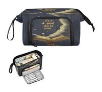 decor gift Estuche para lápices Good Day To Read Moon de gran capacidad con compartimento para adolescentes, universidad, cartuchera para lapices