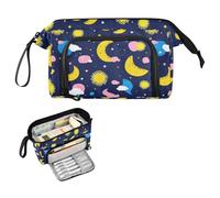 decor gift Funny Paradise - Estuche organizador de lápices de sol y luna de gran capacidad con compartimento para adolescentes y niños, universidad, lapices para escuela