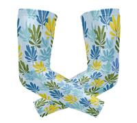 decor gift Gloriosa Superba - Mangas de protección para brazos, color cian, color azul bebé, 1 par, protección solar UV, para jóvenes, hombres, baloncesto, golf