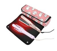 decor gift Hot Hair Tools - Bolsa de viaje con diseño de conejo, color | Estuche de transporte para rizador plano, organizador impermeable con almohadilla resistente al calor para herramientas