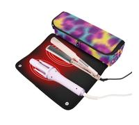 decor gift Hot Hair Tools - Bolsa de viaje con estampado de leopardo | Organizador de viaje impermeable con alfombrilla de hierro para rizador, alisador, secador de pelo plano, viaje