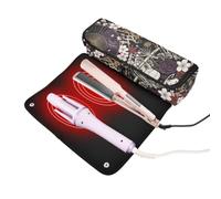decor gift Hot Hair Tools - Bolsa de viaje para Halloween, gótica japonesa | Organizador de herramientas de pelo de gran capacidad para Halloween con alfombrilla de hierro para alisadores, rizador