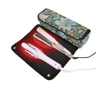 decor gift Hot Hair Tools - Bolsa de viaje William Morris Lily Floral | Organizador portátil de herramientas para peinar el cabello con alfombrilla de hierro para alisadores, rizador