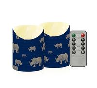 decor gift Juego de 2 velas de Navidad sin llama de madera, con temporizador, Blu Ray, para dormitorio