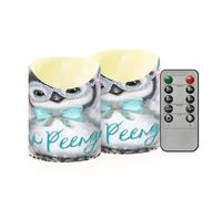 decor gift Juego de 2 velas eléctricas sin llama, con texto en inglés "Just A Girl Who Loves Penguin", de larga duración, funcionan con pilas, para dormitorio