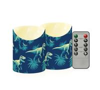 decor gift Juego de 2 velas sin llama sin perfume Shores Ceratosaurus Blu Ray Blue Control remoto LED velas falsas para oficina recepción escritorio