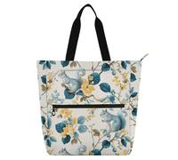 decor gift Lindas bolsas de mano para niños, estudiantes, adultos, paraíso, ardilla, color blanco roto, resistente, bolsa de compras con cremallera para la escuela y el tiempo de juego