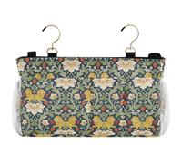 decor gift Organizador de almacenamiento para mesita de noche, William Morris, color rojo, fresa, león, organizador de almacenamiento para literas y camas de hospital, dormitorio, rieles de cama