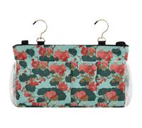 decor gift Organizador de cama para mesita de noche, bolsa japonesa verde y roja con bolsillos organizadores para controles remotos de teléfono, dormitorio universitario, campamento, rieles de cama de