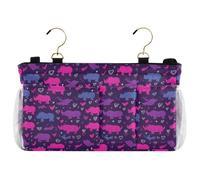 decor gift Organizador de mesita de noche, estilo romántico, rinoceronte del Nilo, organizador al lado del organizador para literas y camas de hospital, dormitorios, rieles de cama, bolsas para