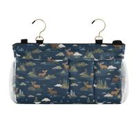 decor gift Organizador de mesita de noche Nilo, alce, isla nube, azul oscuro, bolsa de almacenamiento colgante para cabeceros, literas, dormitorios, libros, teléfono, revistas, organizador para cuarto