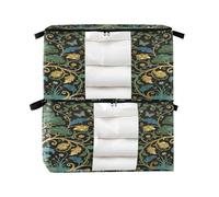 decor gift Paquete de 2 bolsas de sábanas plegables para almacenamiento William Morris Green Life Tree Closet Organizador, bolsa plegable para armario, estante de almacenamiento, cajas de dormitorio