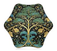 decor gift Paraguas para niños pequeños William Morris Green Life Tree Paraguas de protección contra el viento y la lluvia con tira reflectante para niños y niñas con mango de gancho de fácil agarre