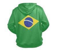 decor gift Sudadera con capucha para hombre, bandera de Brasil, verde