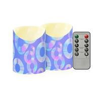 decor gift Velas falsas LED con temporizador 2/4/6/8H neón océano Blu Ray círculo púrpura temporizador velas sin llama para fiesta de graduación