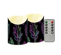decor gift Velas LED falsas para ventana de Halloween con temporizador de 2/4/6/8 horas, neón de cactus de Alaska, temporizador negro, velas sin llama para Navidad