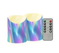 decor gift Velas sin llama con temporizador 2/4/6/8H, holograma neón, Alaska, Blu Ray, temporizador remoto, velas falsas para el día de San Valentín