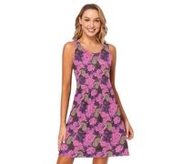 decor gift Vestido corto casual rosa nutria tropical, Rosa nutria tropical, Large