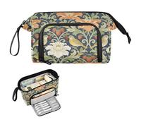 decor gift William Morris - Estuche organizador multifuncional para adultos, diseño de fresas y pájaros, color rojo