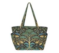 decor gift William Morris Green Life Tree - Bolsa de playa para viajes y viajes diarios con compartimento para compras