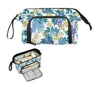 decor gift William Morris Wisteria - Caja de lápices azul de gran capacidad organizada con ranura para niños, suministros escolares, bolsa para colores