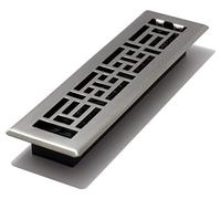 Decor Grates AJH212-NKL 2-Inch by 12-Inch Oriental Floor Register, Brushed Nickel