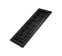 Decor Grates AJH414-BLK Registro de Suelo Oriental, 10,16 x 35,56 cm, Negro Texturizado