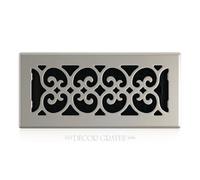 Decor Grates, SPH410-NKL, Rejilla de ventilación de suelo de virutas, 10 x 25 cm, acabado de níquel cepillado