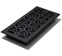 Decor Grates STH614 Scroll Text Floor Register, 6-Inch by 14-Inch, Black