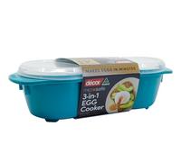 Décor Microsafe - Huevo 3 en 1 para microondas para microondas, tortillas, lado soleado hacia arriba o huevos escalfados en minutos. Apto para microondas, lavavajillas y sin BPA con asas de sujeción