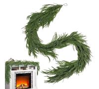Decor, Pine Garland, Realistic Holiday Wreath, Faux Greenery Decoration, Christmas Ornament String for Fireplace Mantel, Stair Banister, Front Door, Porch, Party Table Display