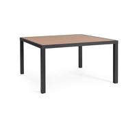 Decor Space Mesa Hilija con estructura de aluminio barnizado con pintura en polvo, superficie de efecto madera para decoración del hogar (antracita, 136 x 75 cm)