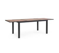 Decor Space Mesa Hilija con estructura de aluminio barnizado con pintura en polvo, superficie de efecto madera para decoración del hogar (antracita, 160/240 x h 75 cm)