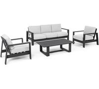 BIZZOTTO Juego de 4 salones Baltic antracita con cojines, cód. 0663214