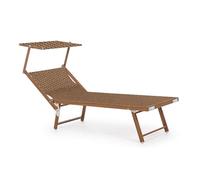 Decor Space Tumbona Jesolo de aluminio y textilene para piscina y jardín (1, Woody Taupe)