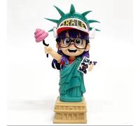 DECOR SPIRIT Arale Norimaki - Figura de anime de la Estatua de la Libertad de 16,5 cm, figura de acción de Arale con dulces y tarjeta de fotos para decoración de mesa, escritorio y estantes, regalo