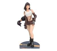 DECOR SPIRIT Final Fantasy VII Tifa Lockhart - Figura de acción de pie | 20 cm Tifa Lockhart Classic White Tank Top y falda negra para decoración de mesa, escritorio y estante | Regalo premium para