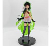 DECOR SPIRIT Magical Girl Iroha Tamaki - Figura de acción de anime de 22 cm || Iroha de pie con capucha verde y gato blanco, figura de anime para decoración del hogar, escritorio y mesa, regalo para