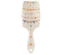 Decor Star Flag Pattern Khaki - Cepillo de masaje suave para el crecimiento del cabello con mango ergonómico anti encrespamiento para cabello