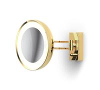 Decor Walther BS 36, espejo de aumento a pared LED, dorado - ampliación 7 veces