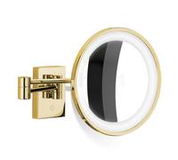 Decor Walther BS 40, espejo de aumento a pared LED, dorado - ampliación 7 veces