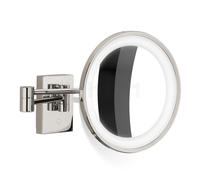Decor Walther BS 40, espejo de aumento a pared LED, níquel satinado - ampliación 3 veces