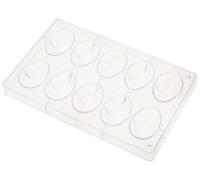 DECORA 0050050 Molde para Huevos de Chocolate en Policarbonato 10 Cavidades 60 x 42 mm, Ideal para Preparar Chocolates Brillantes y Crujientes, Diseño Profesional