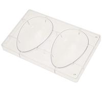 DECORA 0050054 Molde para Huevos de Chocolate en Policarbonato 2 Cavidades 150 x 100 mm, Ideal para Preparar Chocolates Brillantes y Crujientes, Diseño Profesional