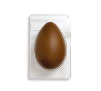 DECORA 0050058 Molde para Huevos de Chocolate en Policarbonato 1 Cavidad 163 x 230 mm, Ideal para Preparar Chocolates Brillantes y Crujientes, Diseño Profesional