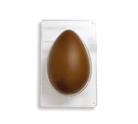 Decora 0050060 Molde para Huevos de Chocolate en Policarbonato 1 Cavidad 175 x 260 mm, Ideal para Preparar Chocolates Brillantes y Crujientes, Diseño Profesional