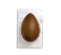 Decora 0050060 Molde para Huevos de Chocolate en Policarbonato 1 Cavidad 175 x 260 mm, Ideal para Preparar Chocolates Brillantes y Crujientes, Diseño Profesional