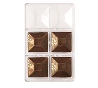 Decora 0050097 MOLDE PARA CHOCOLATE PLATO CUADRADO Ø 75 X 15 H MM 6 CAVIDADES