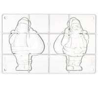 DECORA New Model 0050112-Molde Papá Noel, 2 cavidades, 99 x 150 mm, Ideal para Hacer Bombones Brillantes y crujientes, diseño Profesional, Fabricado en Italia, Policarbonato, Grande